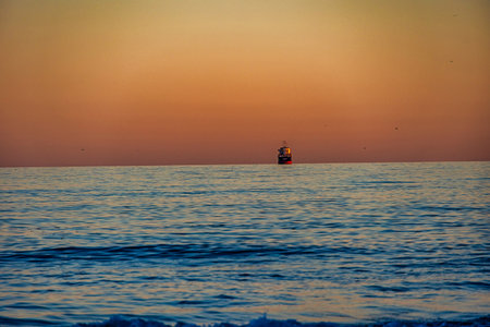 beautiful playa del postiguet alicante spain after sunset