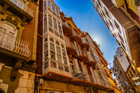 A grand historic building is centered within a lively square Cartagena.の写真素材