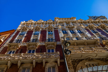 A grand historic building is centered within a lively square Cartagena.の写真素材