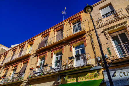 A grand historic building is centered within a lively square Cartagena.の写真素材