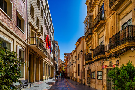 A grand historic building is centered within a lively square Cartagena.の写真素材