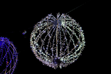 light decorations in the streets of Alicante for Christmasの写真素材