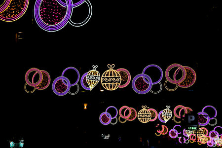 light decorations in the streets of Alicante for Christmasの写真素材