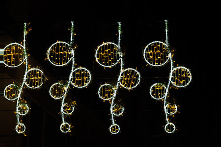 light decorations in the streets of Alicante for Christmasの写真素材