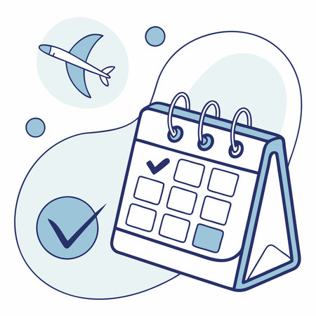 calendar stands prominently with a checkmark on one of its dates, symbolizing an important event or reminderの素材