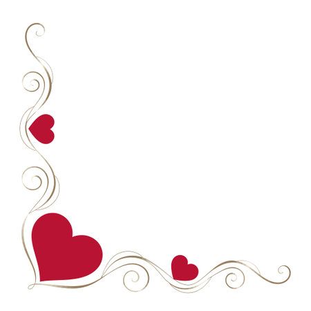 A collection of vivid red hearts arranged with ornate swirling patterns.のイラスト素材