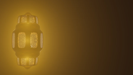 3d rendering Eid Mubarak Ramadan art night mosque and crescent decorationsの写真素材