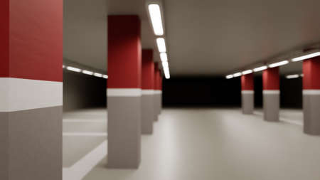3d rendering background graphic of parking lot. parking space background. empty wall of parking area.car park.の写真素材