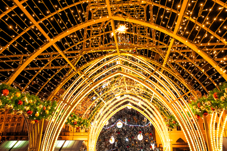 Christmas gate at the old town square in Pragueの写真素材