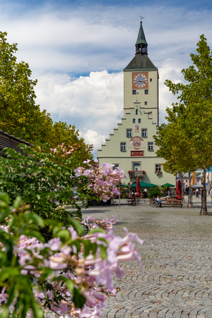 Deggendorf, Germany - 07/16/2018: Altes Rathaus on Oberer platz in Deggendorf, Bavaria, Germanyのeditorial素材