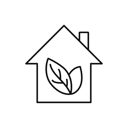Universal eco home icon to use in web and mobile UI, ecology basic UI element. Vector  home icon.のイラスト素材