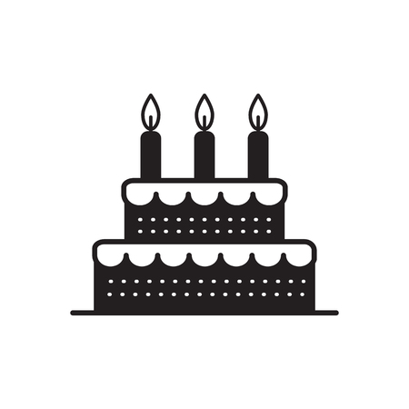cake icon design element. Birthday cake isolated illustration.のイラスト素材