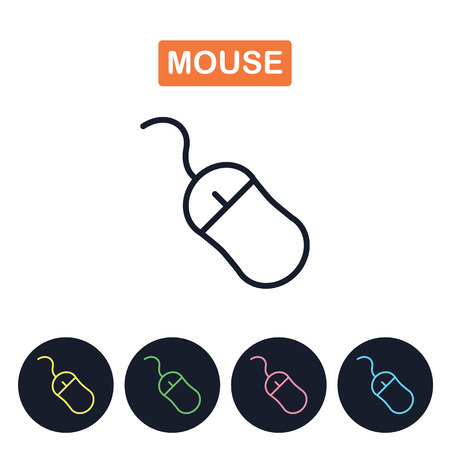 Vector computer mouse  icon. Simple thin line icon for web desigのイラスト素材