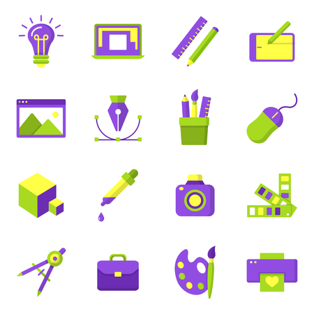 Graphic design icons, vector symbols. Printing and graphic design icons.のイラスト素材