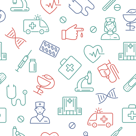 Seamless pattern with medical symbols.のイラスト素材