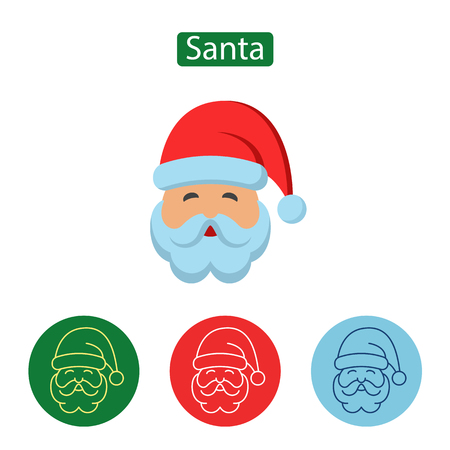Santa Claus minimal line stroke Icon vector illustration.のイラスト素材