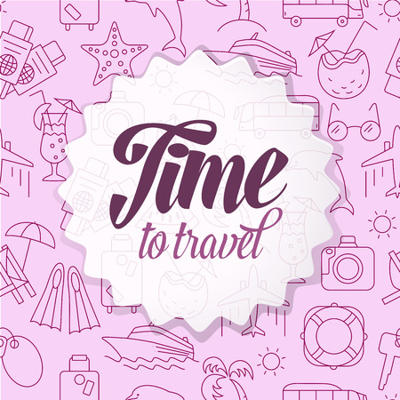Colorful Time to travel banner.のイラスト素材