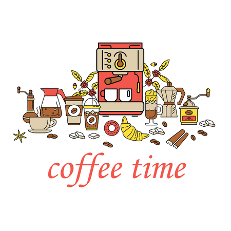 Modern icons for coffee shop and coffee house.のイラスト素材