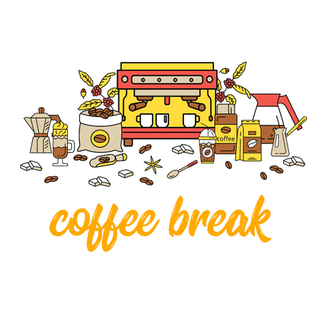 Modern icons for coffee shop and coffee house.のイラスト素材