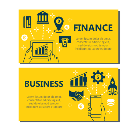 Business finance banner set.のイラスト素材