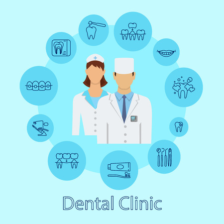 Dental clinic horizontal banner.のイラスト素材