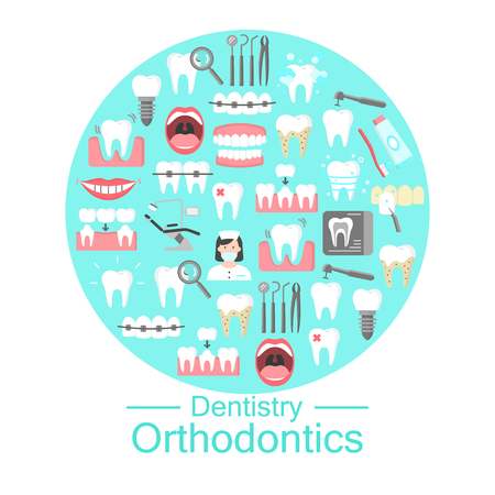 Dentistry and orthodontics banner.のイラスト素材