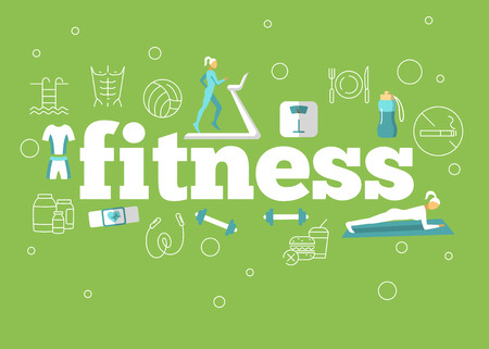 Fitness flat poster activity design for backgroundのイラスト素材
