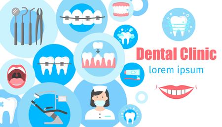 Dental clinic bannerのイラスト素材