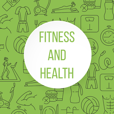 Fitness and health patternのイラスト素材