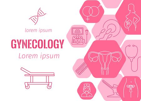Gynecology flat bannerのイラスト素材
