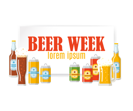 Beer festival colorful bannerのイラスト素材