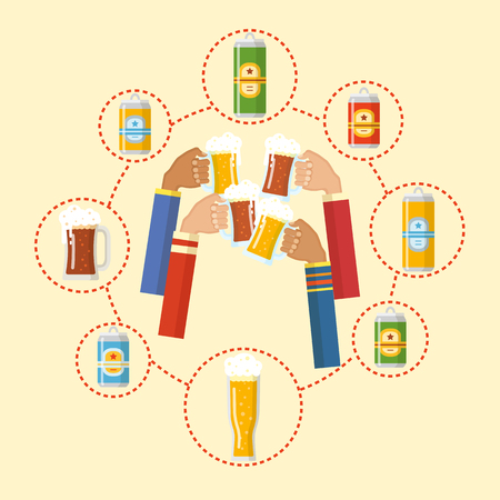 Beer festival colorful posterのイラスト素材