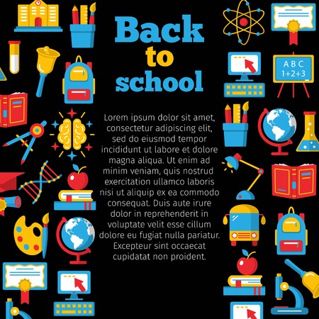 Back to school colorful bannerのイラスト素材