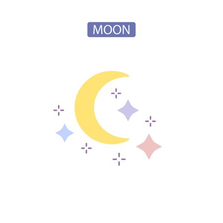 Moon line iconのイラスト素材