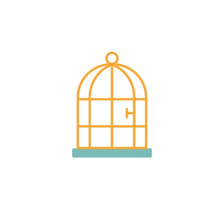 Bird cage flat iconのイラスト素材