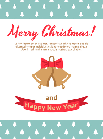 Retro decorative Christmas bells, vector Christmas cardのイラスト素材