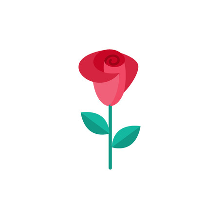 Universal Roser icon, ecology element. Love symbol, logo sign. Graphic or web element for Valentine's Day celebration, wedding, engagement, dating services. Rose icon isolated on white background.のイラスト素材