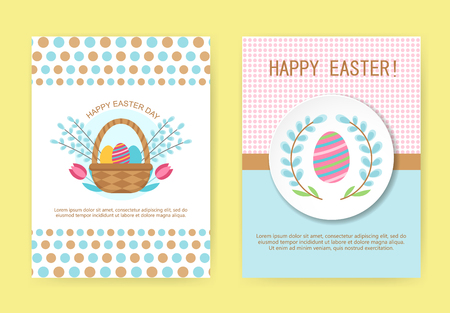 Happy Easter greeting cards.のイラスト素材