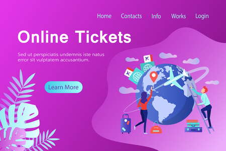 Online tickets banner in flat style.のイラスト素材