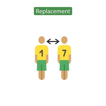 Soccer replace icon. The replacement of a player on the field sign.のイラスト素材