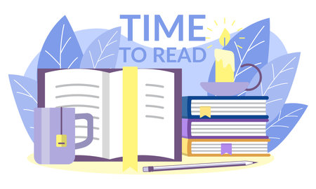Time to read banner templateのイラスト素材
