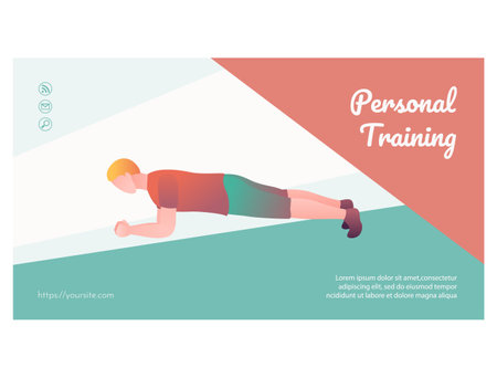 Personal training webpage or landing page designのイラスト素材