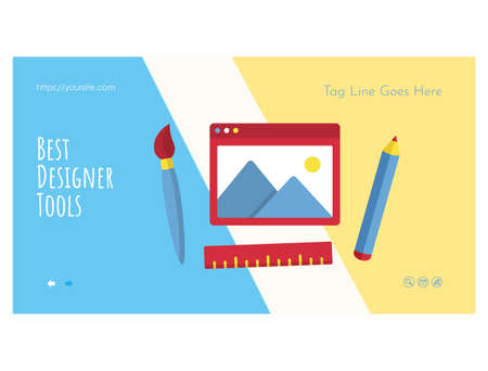 Designer tips and tricks web banner, landing pageのイラスト素材