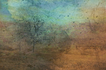 tree in the windの写真素材