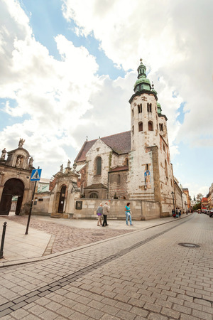 Krakow, Poland, August 14, 2012: historic center, a city with ancient architecture.のeditorial素材