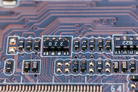 Circuit board repair. Electronic hardware modern technology. Motherboard digital personal computer...