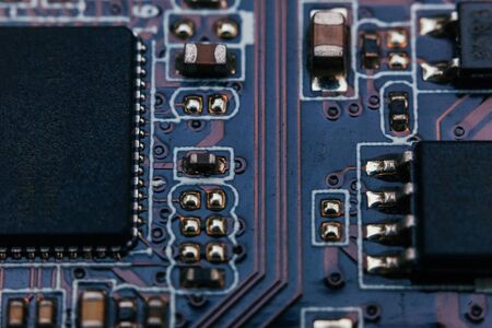 Circuit board repair. Electronic hardware modern technology. Motherboard digital personal computer...