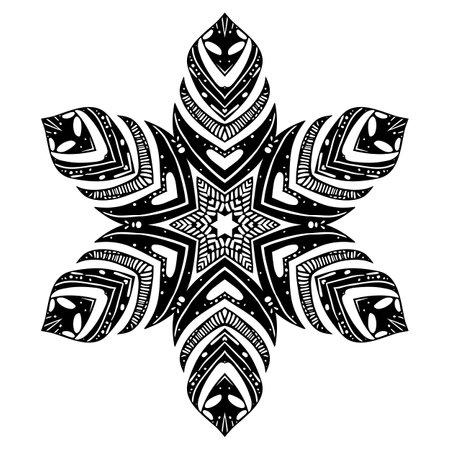 Ornate mandala, round lace, for mehndi ornamentのイラスト素材