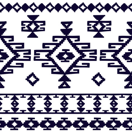 ethnic carpet seamless pattern, hand drawn vector