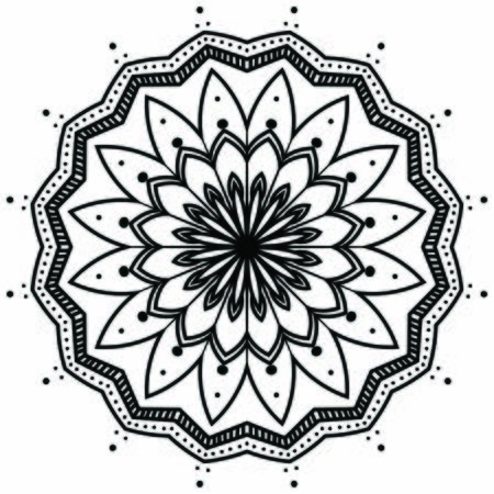 Circular flower Mandala pattern. Vintage decorative elements, decorative ornament, ethnic oriental style. Vector Illustration.のイラスト素材